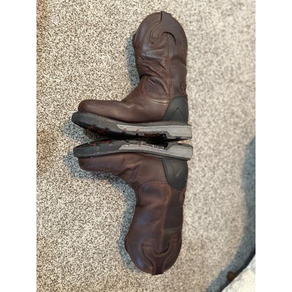 Justin Leather Boots Vibram Soles Brown WK2120 Steel Toe size 8D main image 6